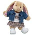 Pawlette™ Bunny Plush Leopard Print Star Skirt Gift Set with Jean Jacket - Build-A-Bear Workshop®