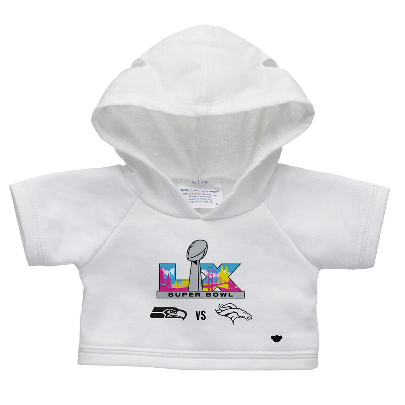 Super Bowl LX Denver Broncos and Seattle Seahawks Hoodie by Build-A-Bear