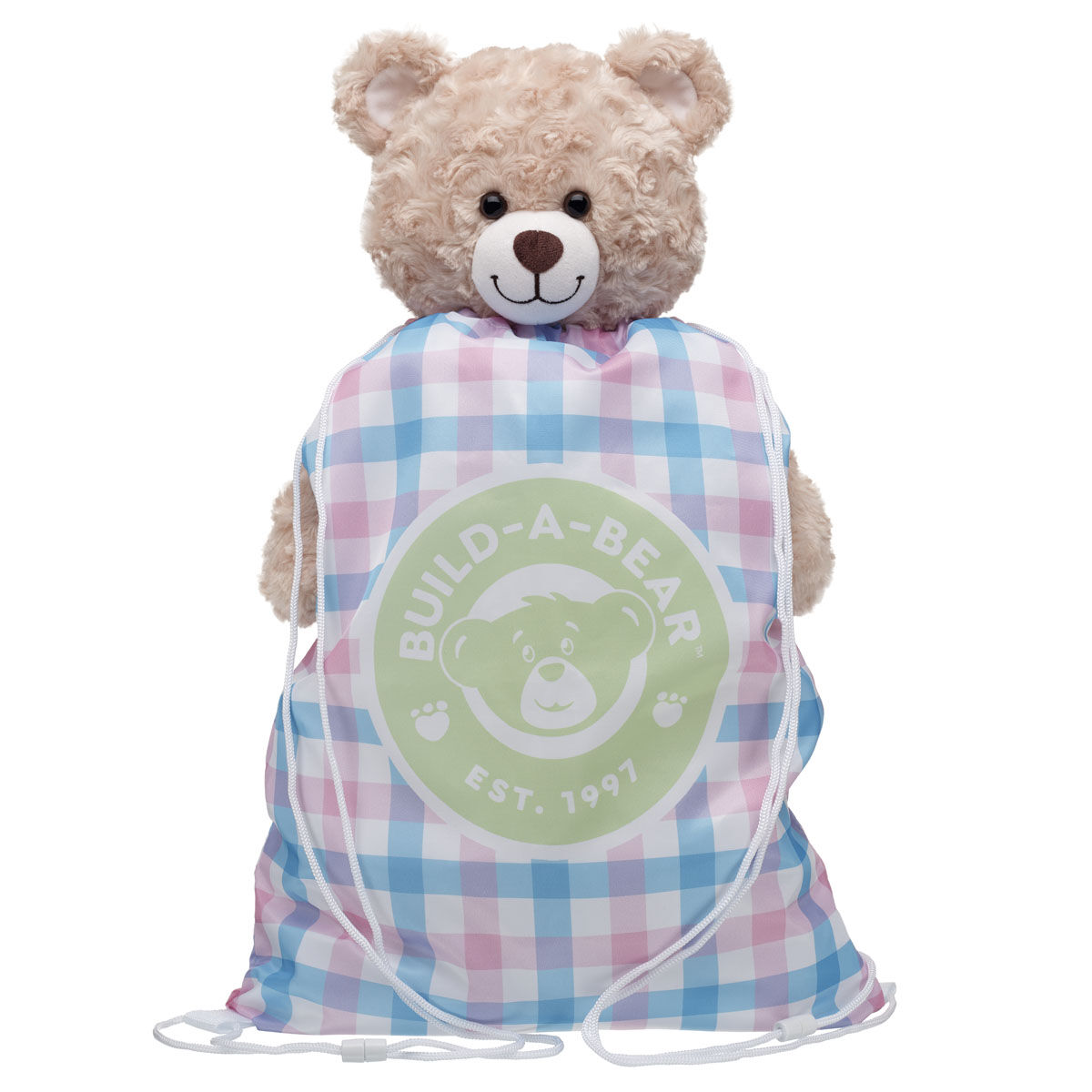 Spring Gingham Toy Bear Carrier
