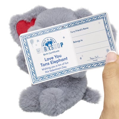 Build-A-Bear Mini Beans&reg; Love You Tons Elephant Stuffed Animal