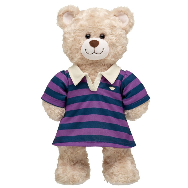 Navy and Purple Stripe Polo Dress for Stuffed Animals - Build-A-Bear Workshop&reg;