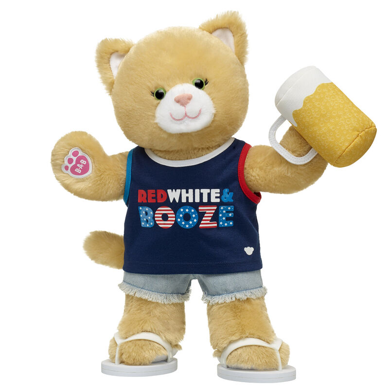 Red White & Booze Jennifur Plush Cat Gift Set