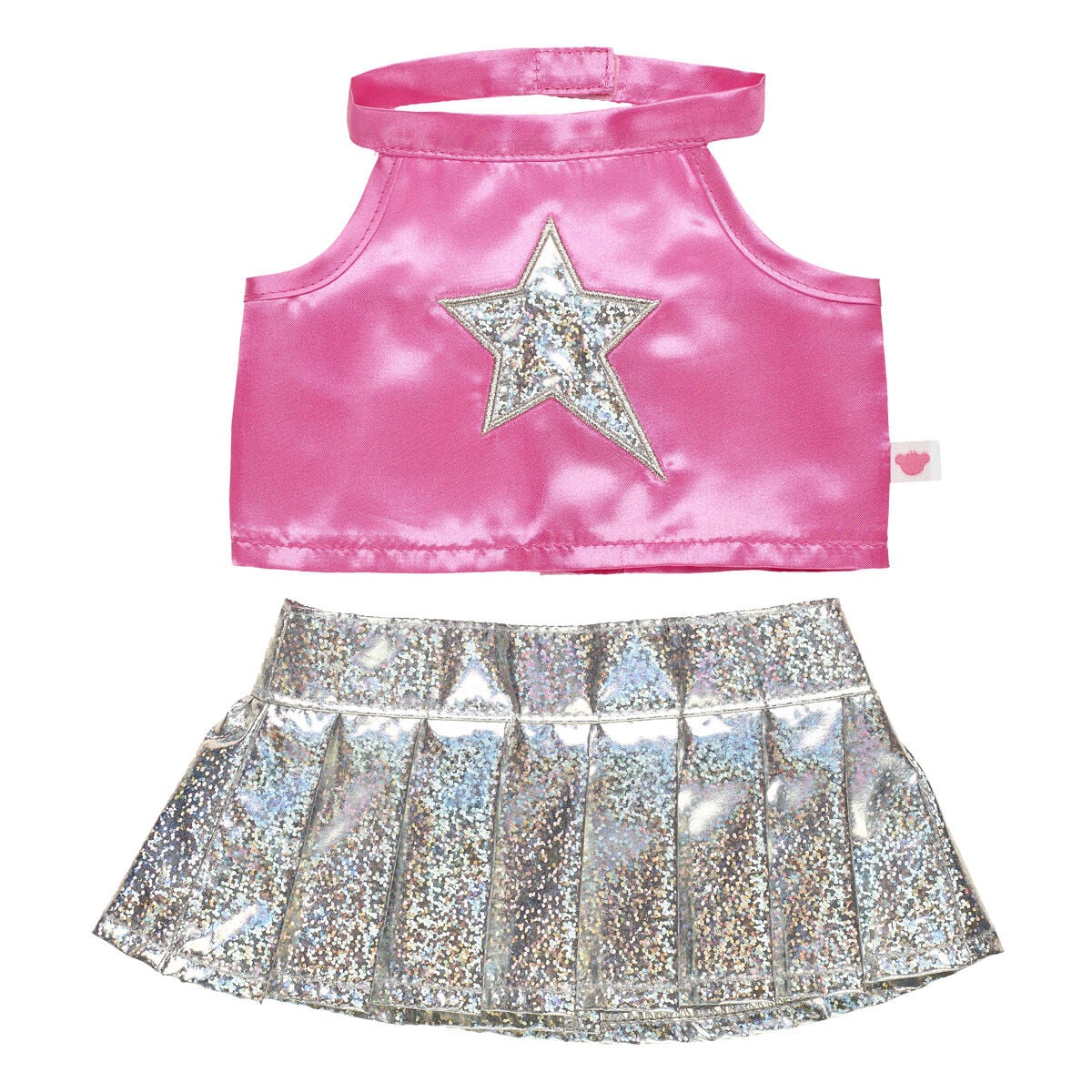 Silver Pleated Skirt Set