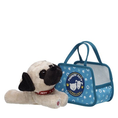 Build-A-Bear Mini Beans&reg; Promise Pets&trade; Pug Stuffed Animal with Pet Carrier