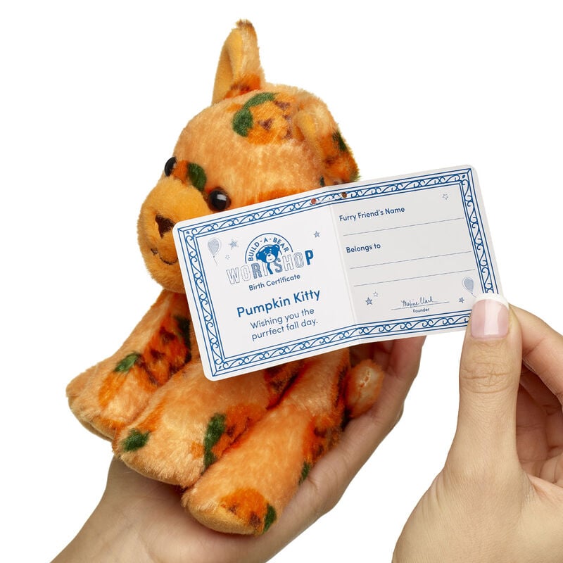 Mini Beans Pumpkin Kitty Stuffed Animal - Build-A-Bear Workshop&reg;