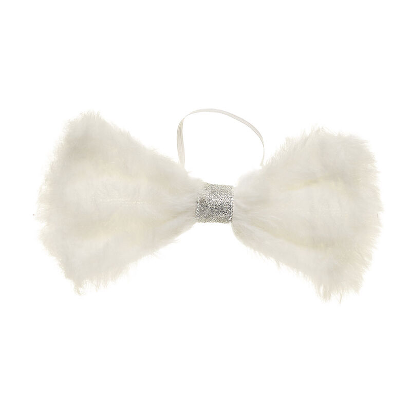 Fuzzy White Bow