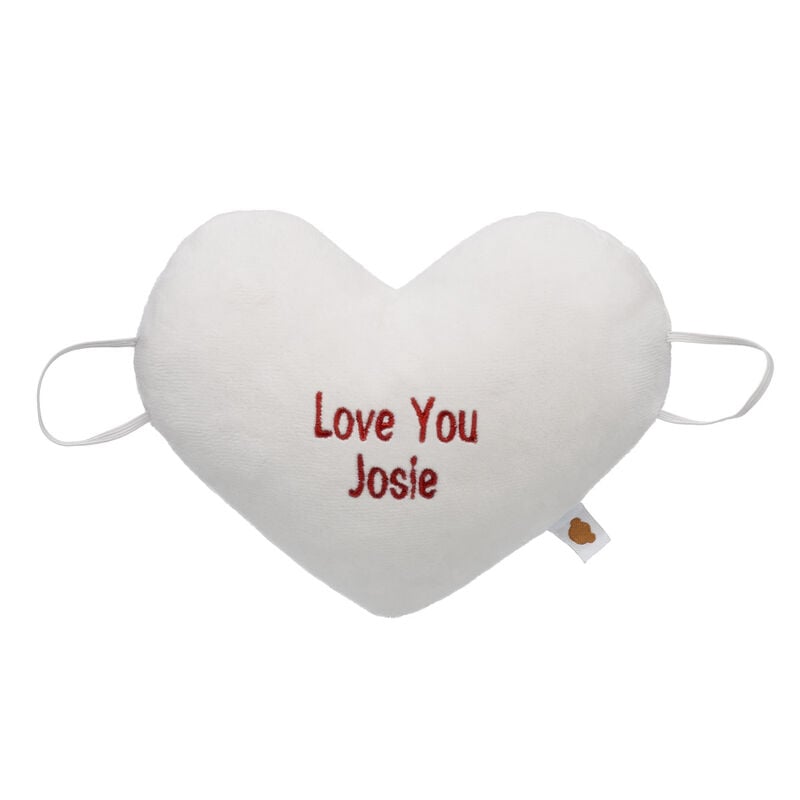 Online Exclusive Embroidered Gifting White Heart Wristie plush by Build-A-Bear
