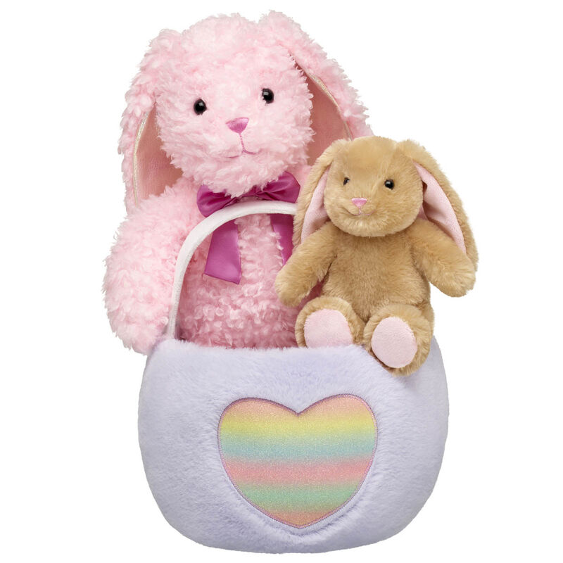 Pink Fluff Pawlette™ Plush Stuffed Animal Easter Basket Gift Set