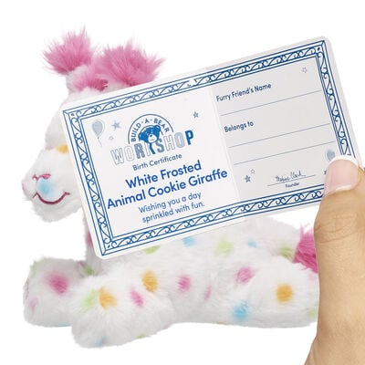 Build-A-Bear Mini Beans&reg; White Frosted Animal Cookie Giraffe Stuffed Animal