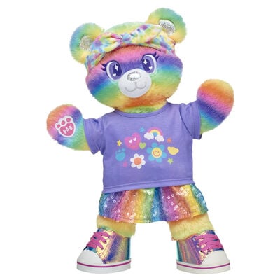 Rainbow Stripes Teddy Bear Gift Set