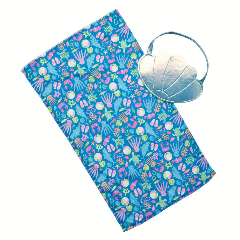 Seashell Tote and Beach Towel Set by Build-A-Bear