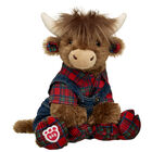 Tartan Highland Cow Stuffed Animal with Shirt and Overalls - Build-A-Bear Workshop®