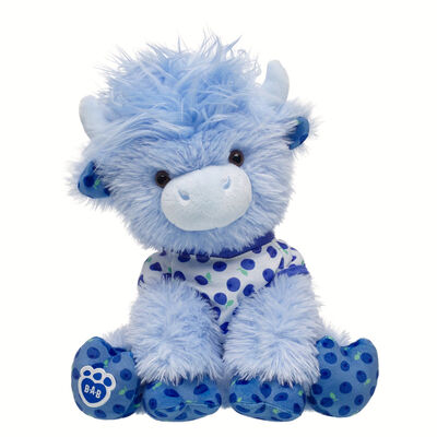 Blueberry Highland Cow Stuffed Animal with Vest