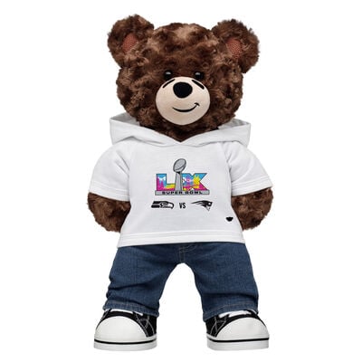 Football Teddy Bear Super Bowl LX New England Patriots and Seattle Seahawks Gift Set