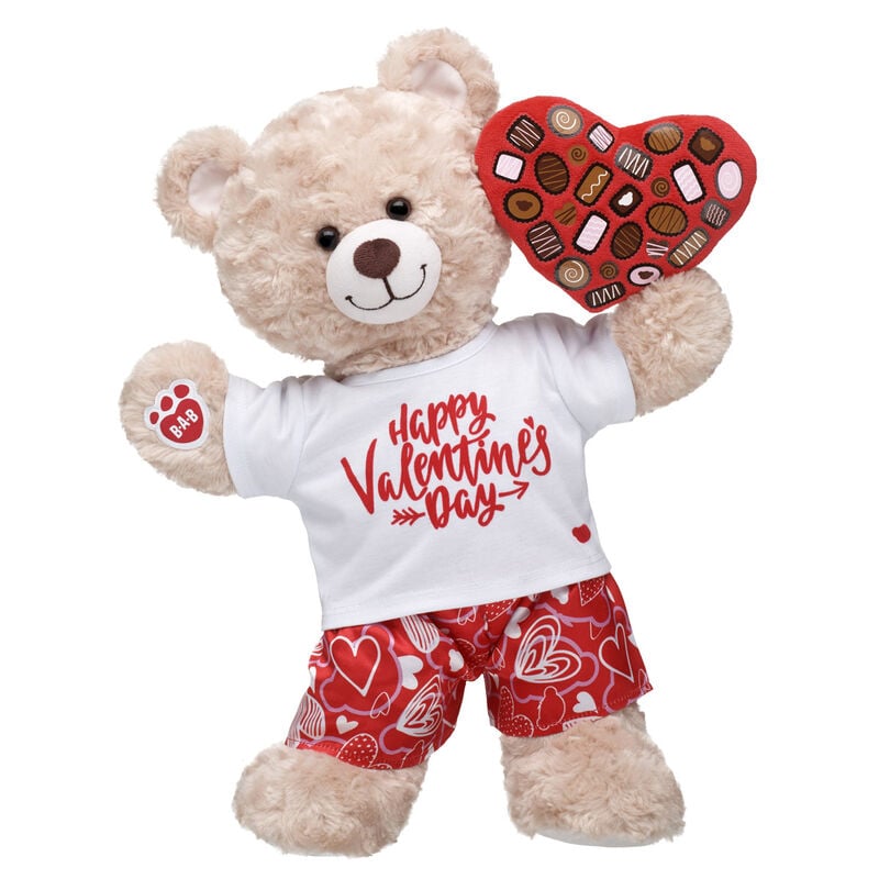Happy Hugs Teddy Bear Chocolate Heart Box Gift Set plush by Build-A-Bear