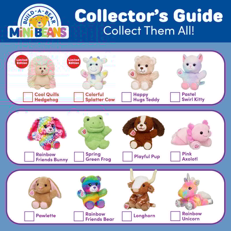 Mini Beans Colorful Splatter Cow Stuffed Animal Build A Bear®