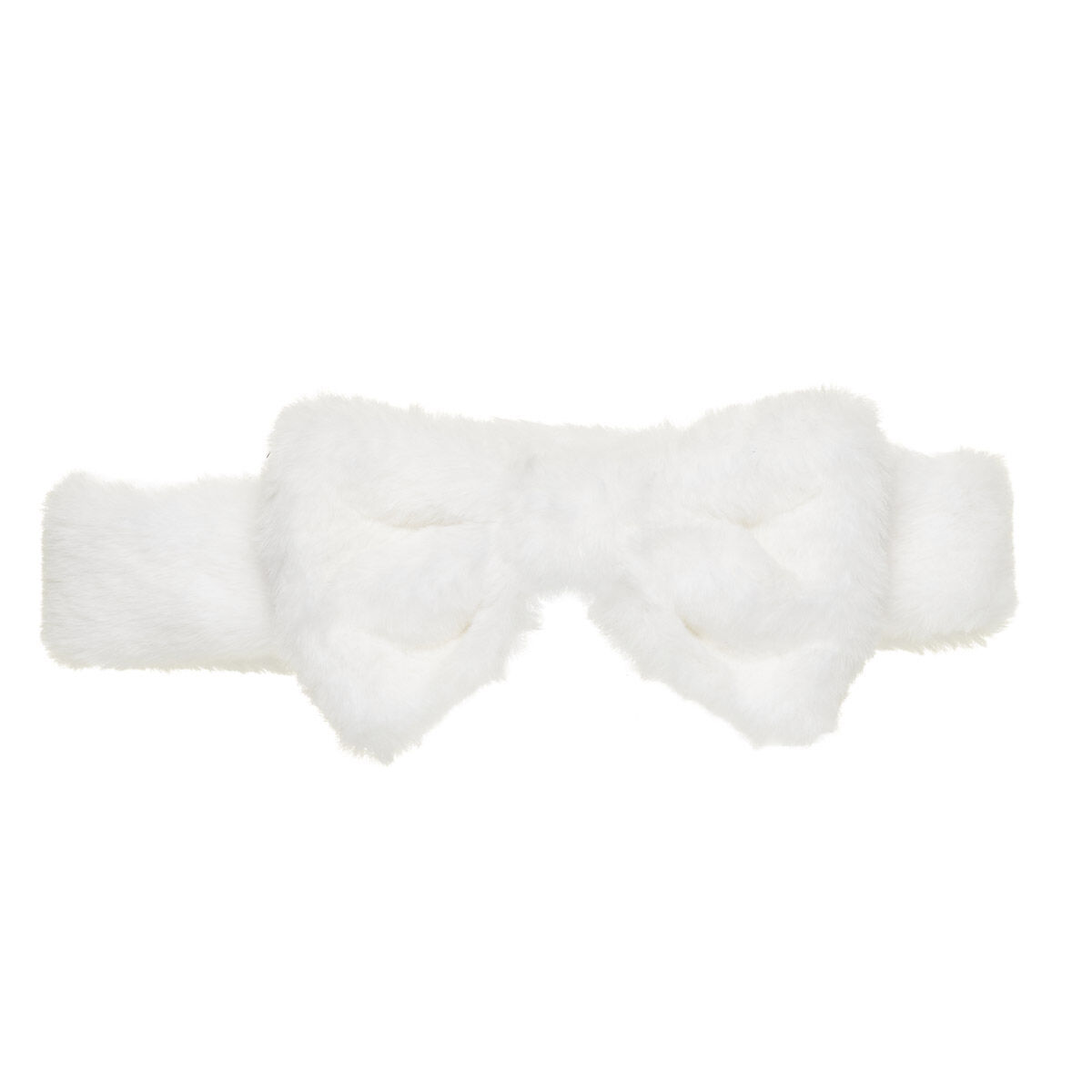 White Plush Bow Headwrap
