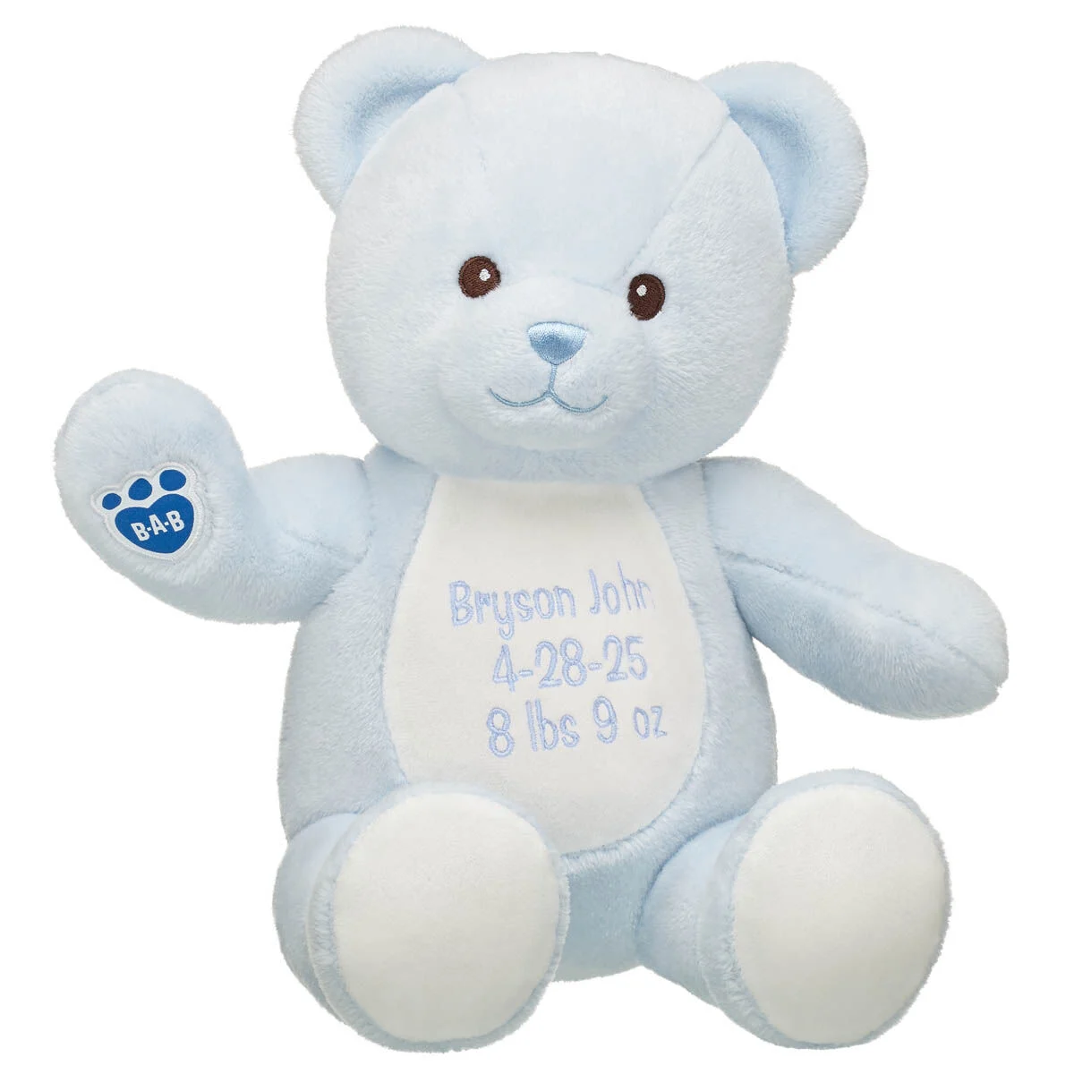 Embroidered Baby Blue Teddy Bear