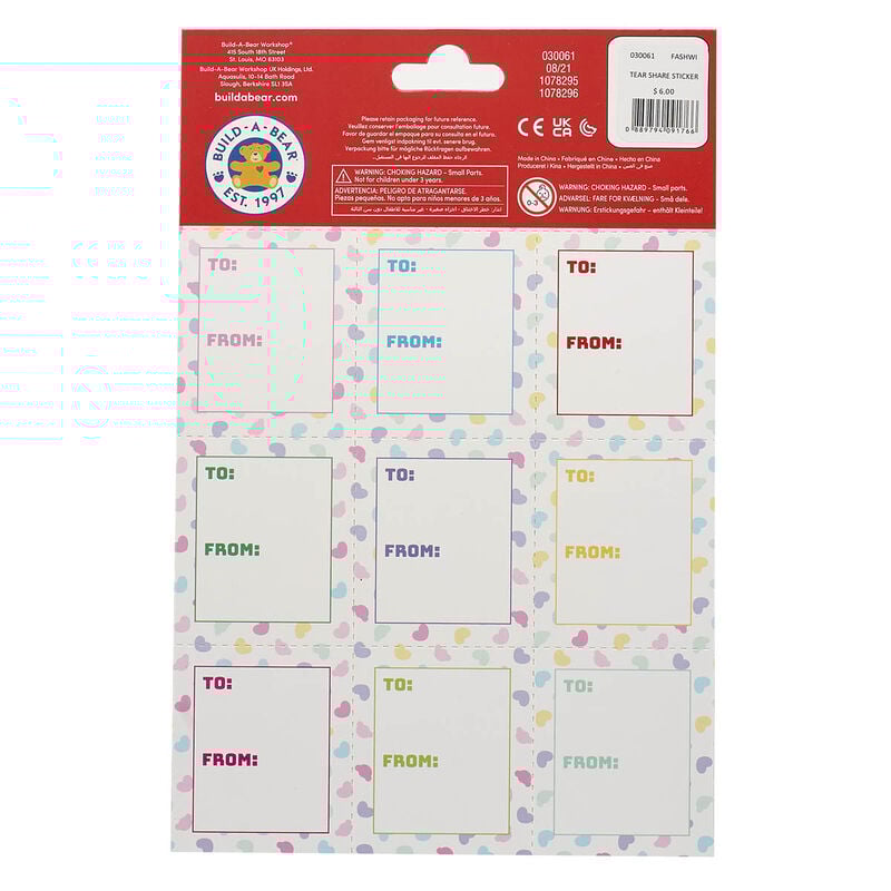 Valentine's Day Tear & Share Sticker Set (9 Stickers)