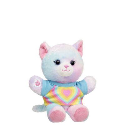 Build-A-Bear Mini Beans&reg; Pastel Swirl Kitty Stuffed Animal Rainbow Heart Gift Set