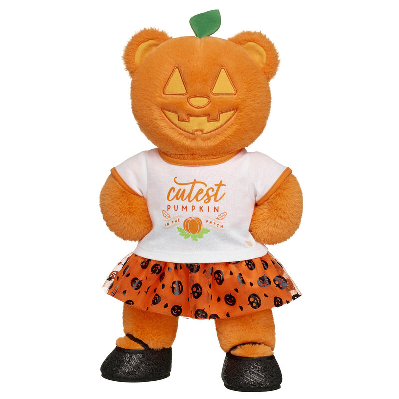 Pumpkin Glow Teddy Bear "Cutest Pumpkin in the Patch" Gift Set with Skirt - Build-A-Bear Workshop&reg;