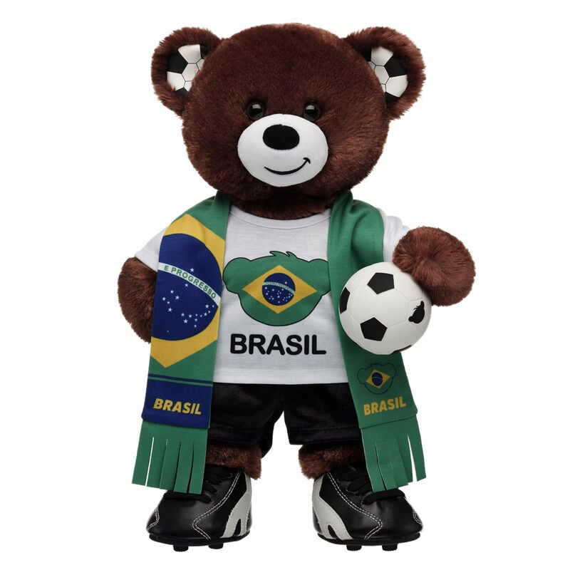 Let's Goal Bear Brasil Gift Set plush by Build-A-Bear