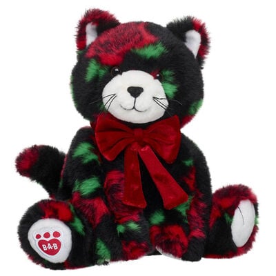 Red Rose Kitty Stuffed Animal with Red Velvet Gifting Bow