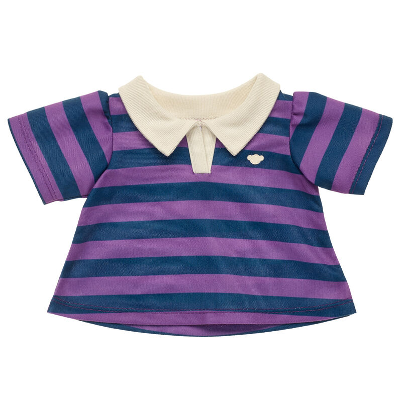 Navy and Purple Stripe Polo Dress for Stuffed Animals - Build-A-Bear Workshop&reg;