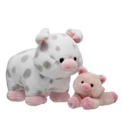 Spotted Pig Stuffed Animal with Fuzzy Pink Pig Mini Bean&reg;