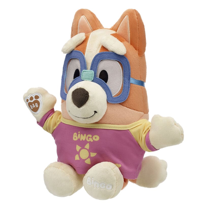 Bingo plush soft toy with Swim Shirt and Goggle Set by Build-A-Bear