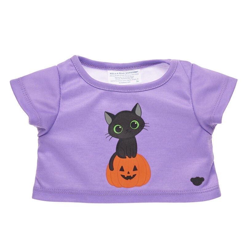 Glow-in-the-Dark Black Cat Pumpkin T-Shirt for Stuffed Animals - Build-A-Bear Workshop&reg;