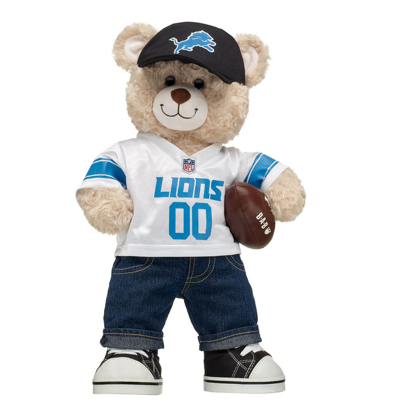 Happy Hugs Teddy Bear with Detroit Lions Football and Hat - Build-A-Bear Workshop®