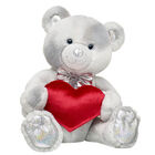 Build-A-Bear 25th Silver Celebration Bear with Silver Gifting Bow and Red Heart