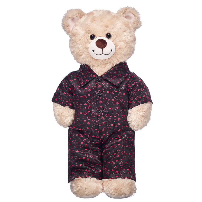 Black Heart Satin Pajamas for Stuffed Animals