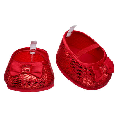 Red Sparkle Bow Flats