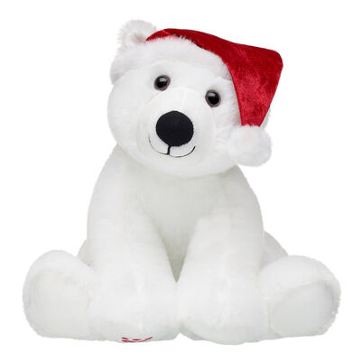 Playful Polar Bear Stuffed Animal Santa Gift Set