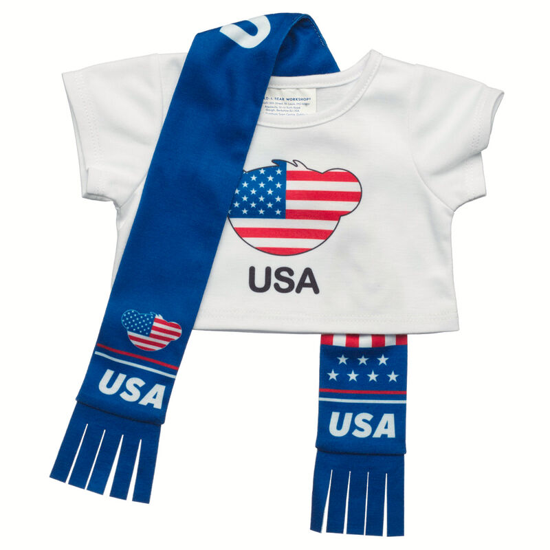 USA Scarf and T-Shirt Set by Build-A-Bear