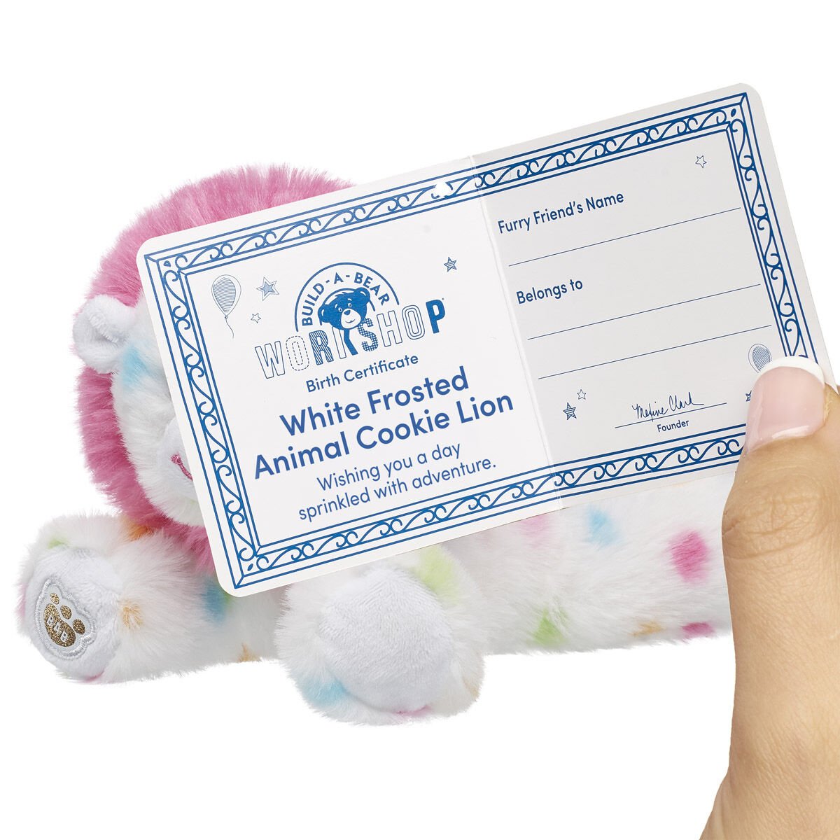 Build-A-Bear Mini Beans® White Frosted Animal Cookie Lion - Limited Edition!