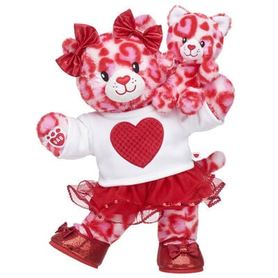 Wild Hearts Leopard Stuffed Animal With Mini Bean Valentine's Day Gift Set