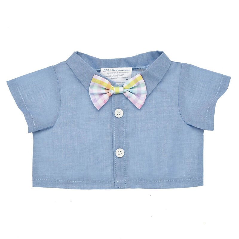 Chambray Shirt With Bow Tie for Stuffed Animals - Build-A-Bear Workshop&reg;
