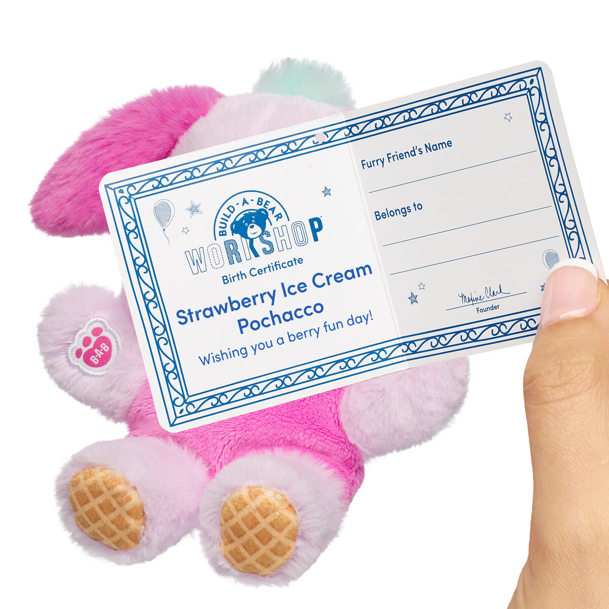 Build-A-Bear Mini Beans® Strawberry Ice Cream Pochacco™ Plush