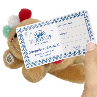 Build-A-Bear Mini Beans® Gingerbread Axolotl Stuffed Animal
