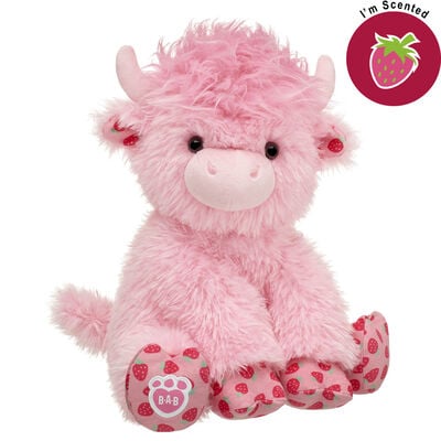 Strawberry Highland Cow Stuffed Animal with Strawberry Scent