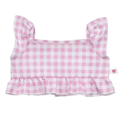 Pink Gingham Ruffle Tank