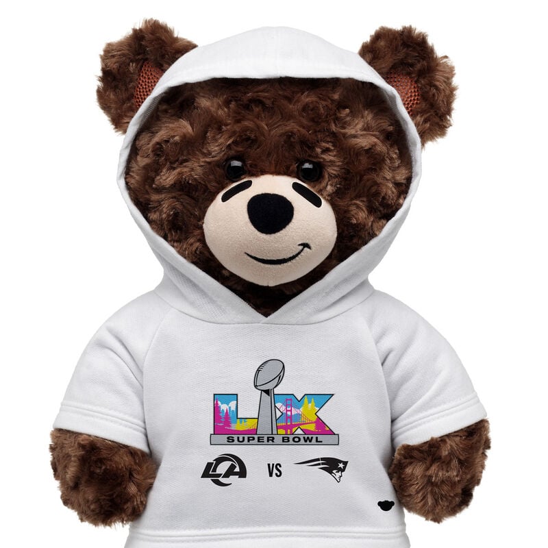 Super Bowl LX New England Patriots and Los Angeles Rams Hoodie by Build-A-Bear