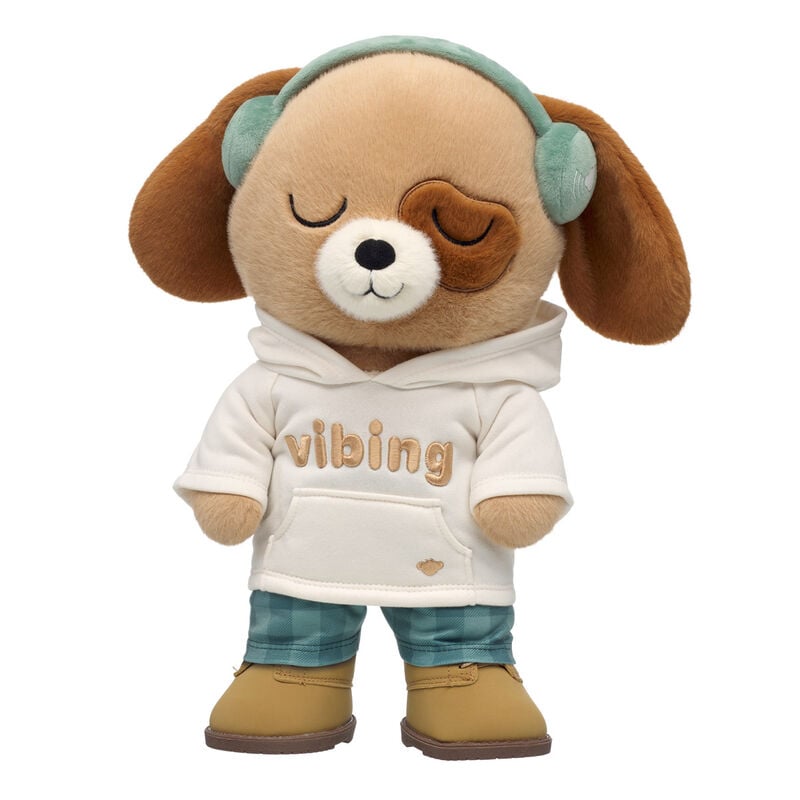 Mellow Moodies Mateo Dog Stuffed Animal "Vibing" Gift Set with Headphones plush by Build-A-Bear