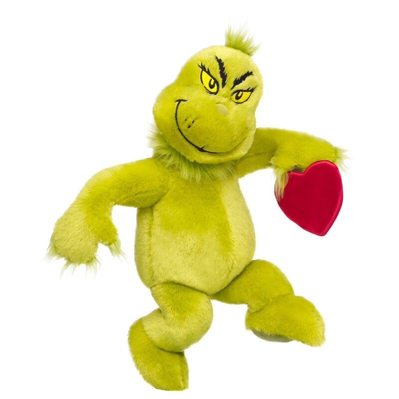 Grinch plush with extra large heart by Build-A-Bear