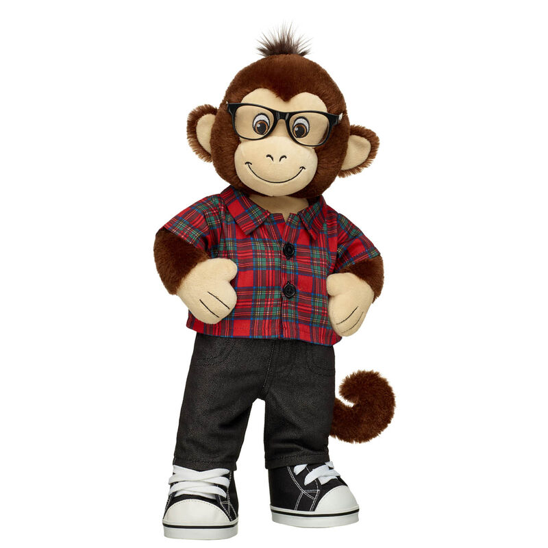 Smiley Monkey Stuffed Animal Tartan Gift Set - Build-A-Bear Workshop®