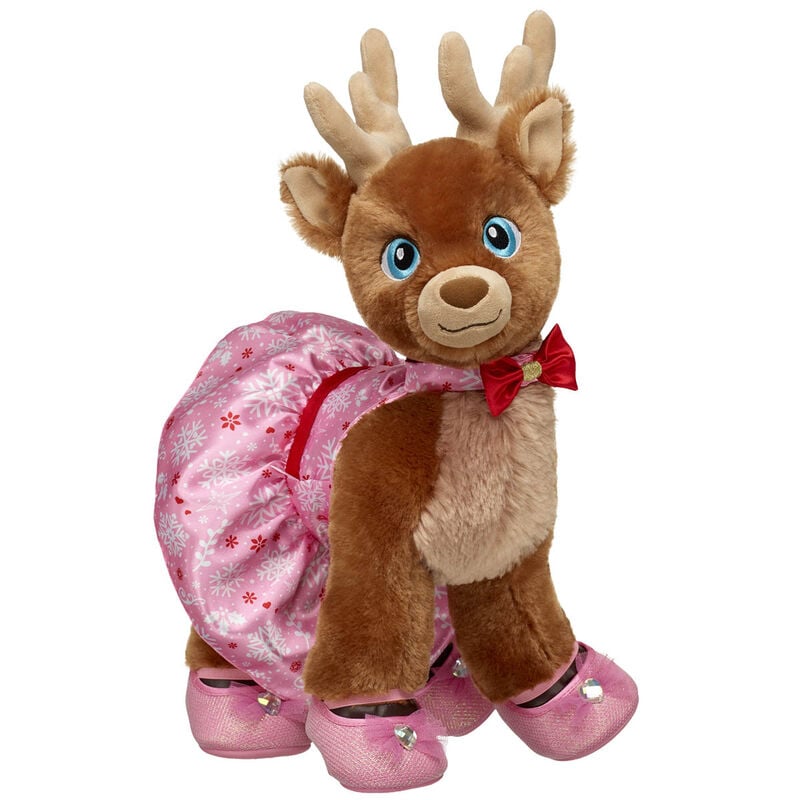 Glisten and the Merry Mission™ Santa's Reindeer Plush Pink Snowflake Dress Gift Set with Flats - Build-A-Bear Workshop®