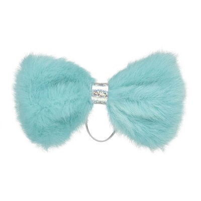 Blue Fur Bow 